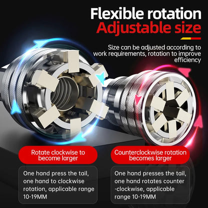 Drill Bit Adapter Adjustable 3/8-3/4 inches 10mm to 19mm Multifunctional Wrench Tool