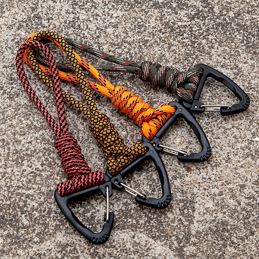 Heavy-duty paracord keychain, wrist accessory and safety backpack