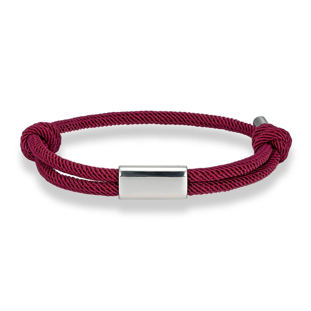 Pulsera de cuerda personalizada – Grabado de nombre personalizado | Náutica Boho Unisex