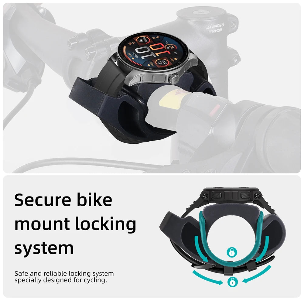 Soporte de silicona para reloj de bicicleta - Soporte universal para manillar, 22-35mm, compatible con smartwatch