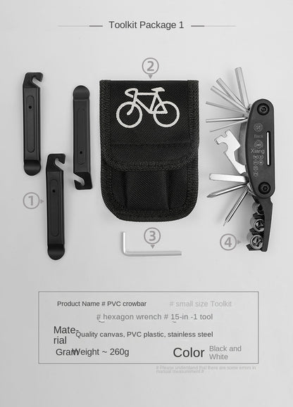 Bicycle Repair Tool Kit Pump Tire Patch Multifunctional Wrench