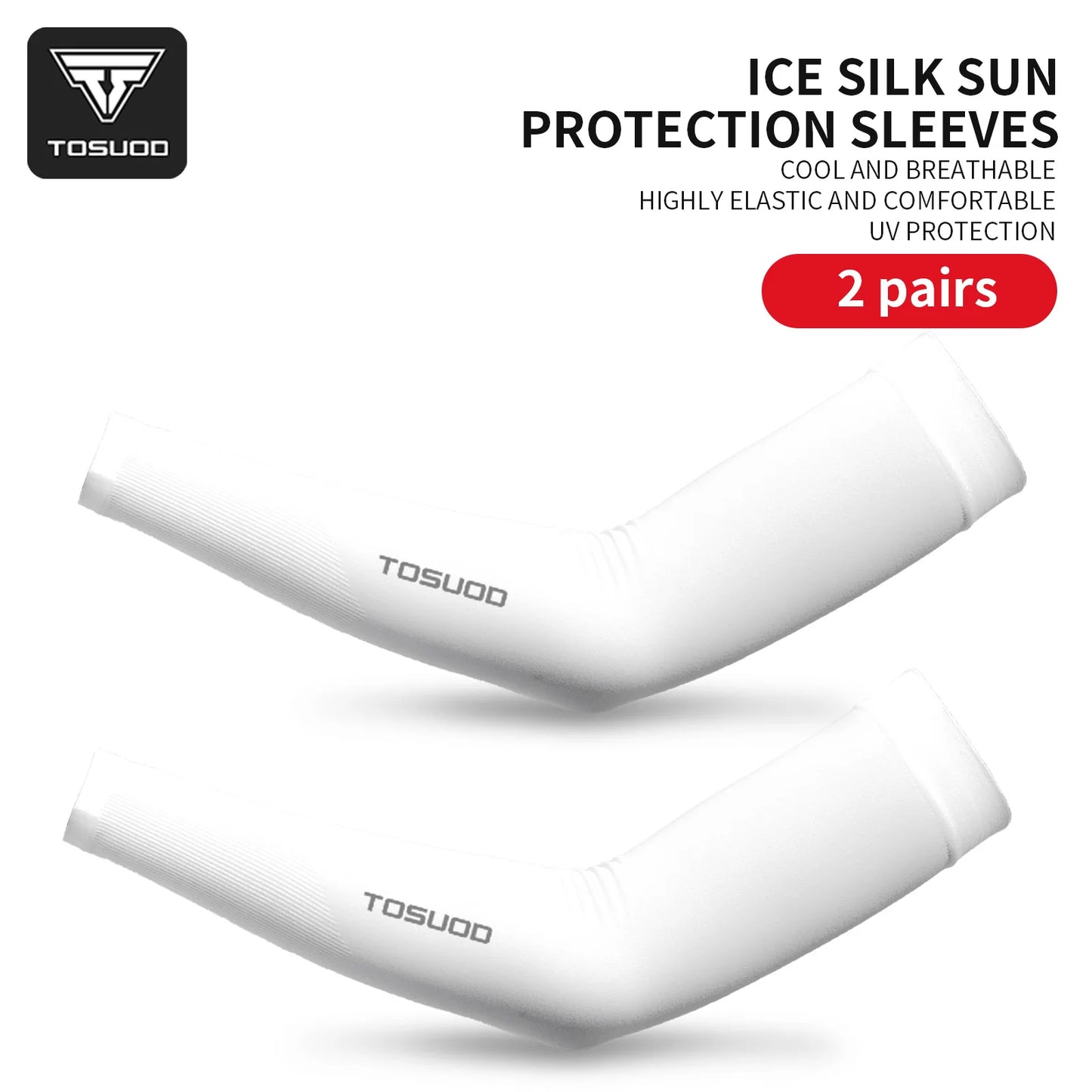 Mangas para brazos de seda helada – Protección UV UPF 50+, refrescantes y de secado rápido | 1, 2 o 3 pares