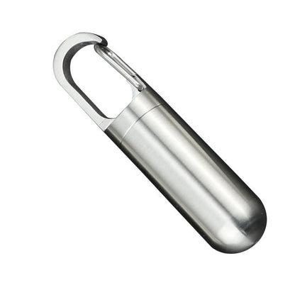 Waterproof Stainless Steel Pill Keychain Container - Portable Medicine Holder, 3 Sizes