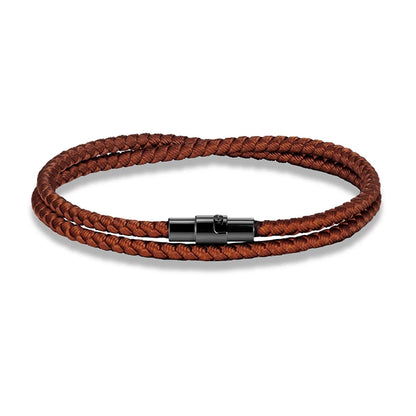 Focus Line Bracelet Minimalist Rope with Magnetic Steel Clasp