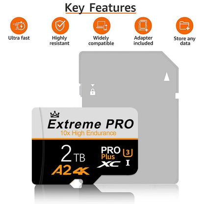 TF SD Card 2TB High Capacity Speed Mobile Storage Flash Memory