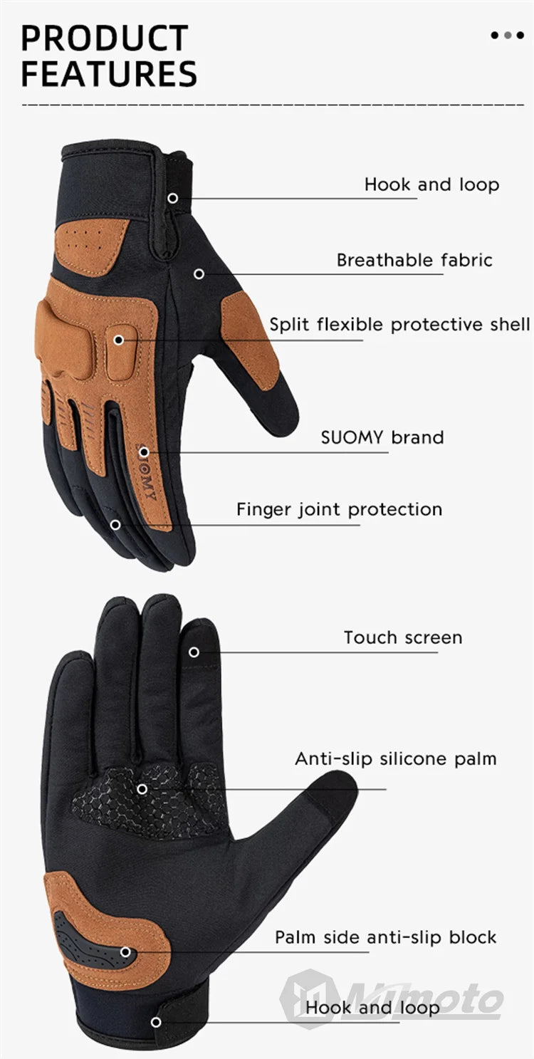 SUOMY Female Motorcycle Gloves Summer Breathable Non-slip Cycling Riding Glove Windproof Sensitive Touch Crashproof Lady Gloves deideas