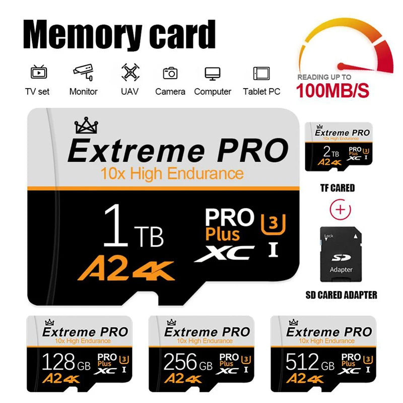 TF SD Card 2TB High Capacity Speed Mobile Storage Flash Memory