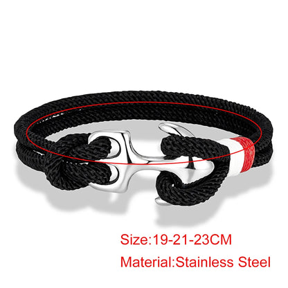 Nautical Survival Bracelet  Dual Rope with Stainless Steel Anchor