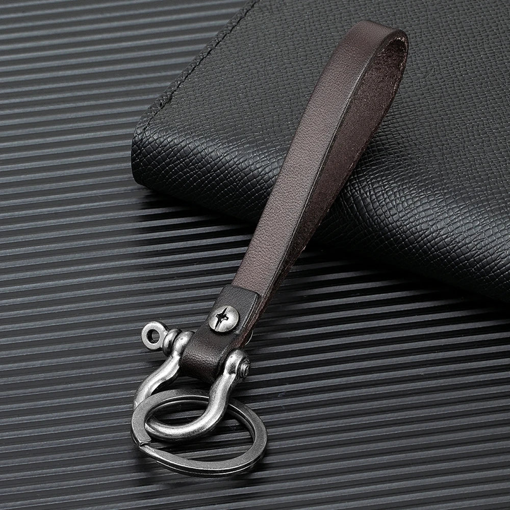 RideHook Nautical Shackle Leather Keyring