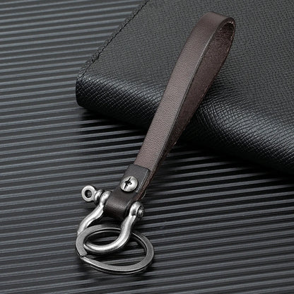 RideHook Nautical Shackle Leather Keyring