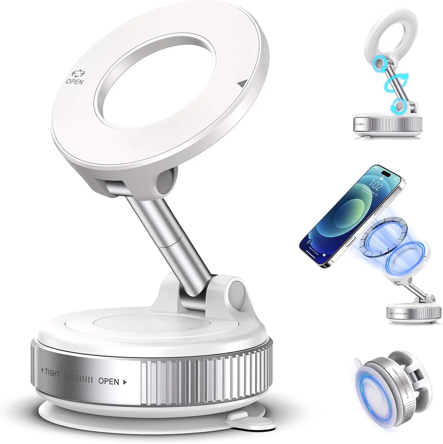 MagSafe Magnetic Phone Holder 360° Suction Mount for Car, Gym & Home