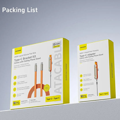 240W USB-C Cable with Phone Stand – Ultra-Fast Charging & 480Mbps Data Transfer