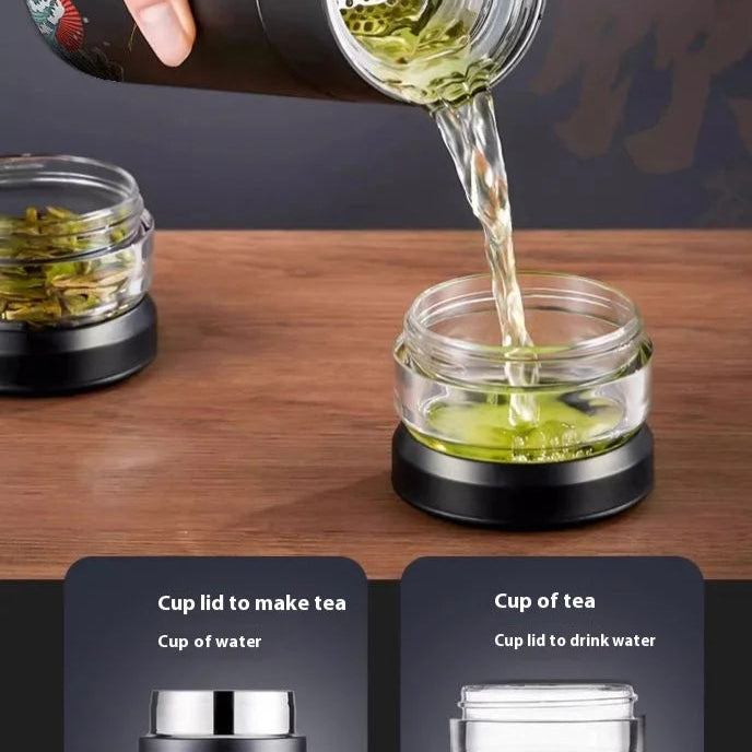 Thermal Travel Mug 316 Stainless Steel, Ceramic Inner, Tea & Coffee Infuser, Foam-Insulated