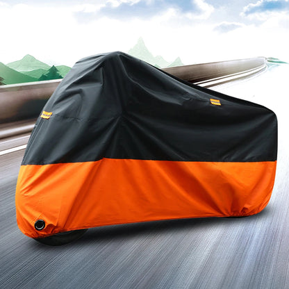 Waterproof Motorcycle Cover - 190T Silver Coated, UV & Rain Protection, Sizes M-XXXXL