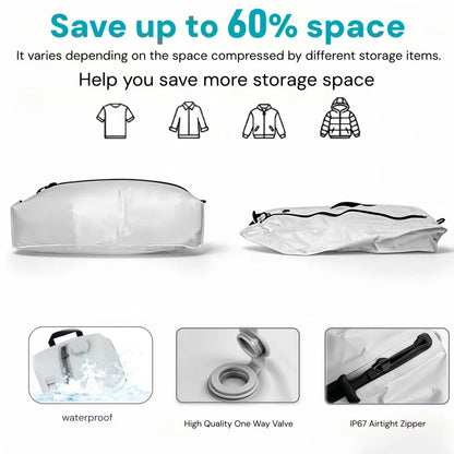 17L Vacuum Compression Storage Bag – Reusable Travel Bag with Electric Pump