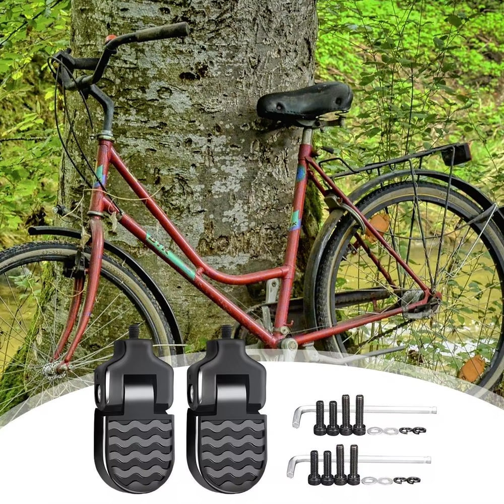 Folding rear pedals for bicycles Aluminum alloy non-slip footrests with quick release