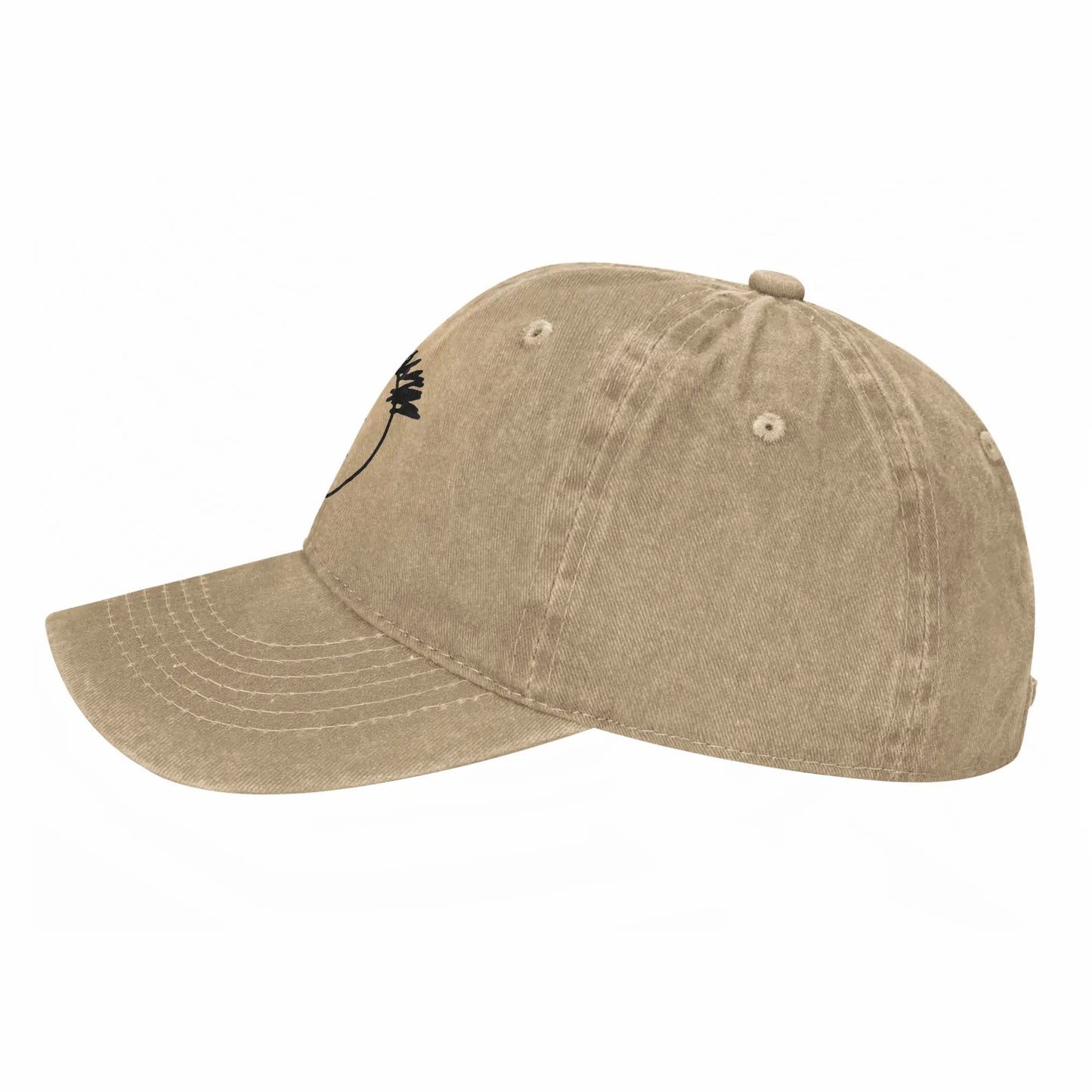 Distressed Washed Snapback Cap Cotton, One Size