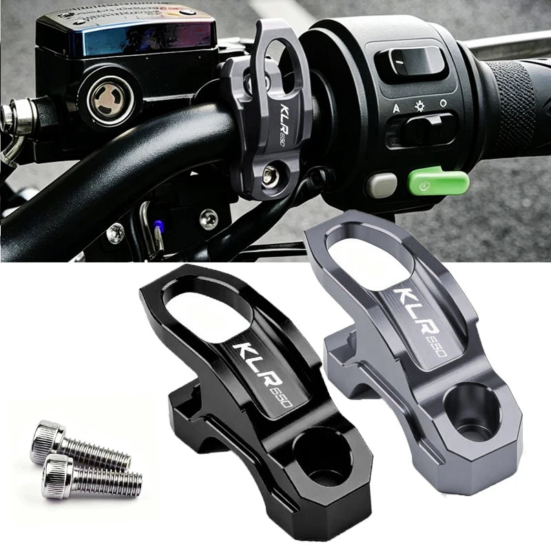 Colgador de casco y gancho para bolsa CNC para Kawasaki KLR 650 – Montaje en abrazadera de cilindro de freno
