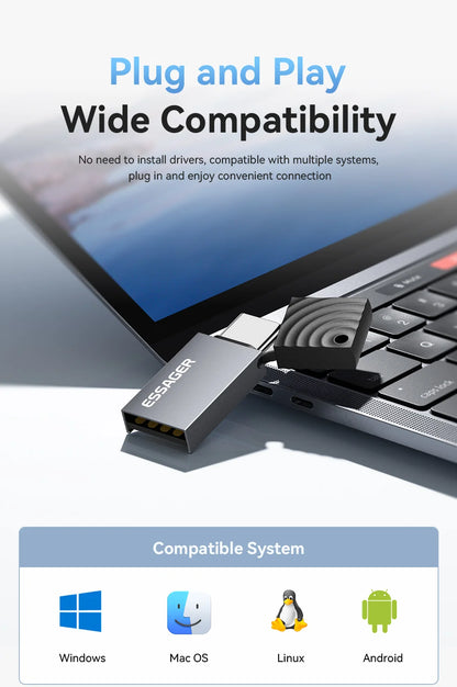 Dual-Interface Card Reader - USB-C & USB 2.0 to MicroSD/TF Adapter for Tech Professionals