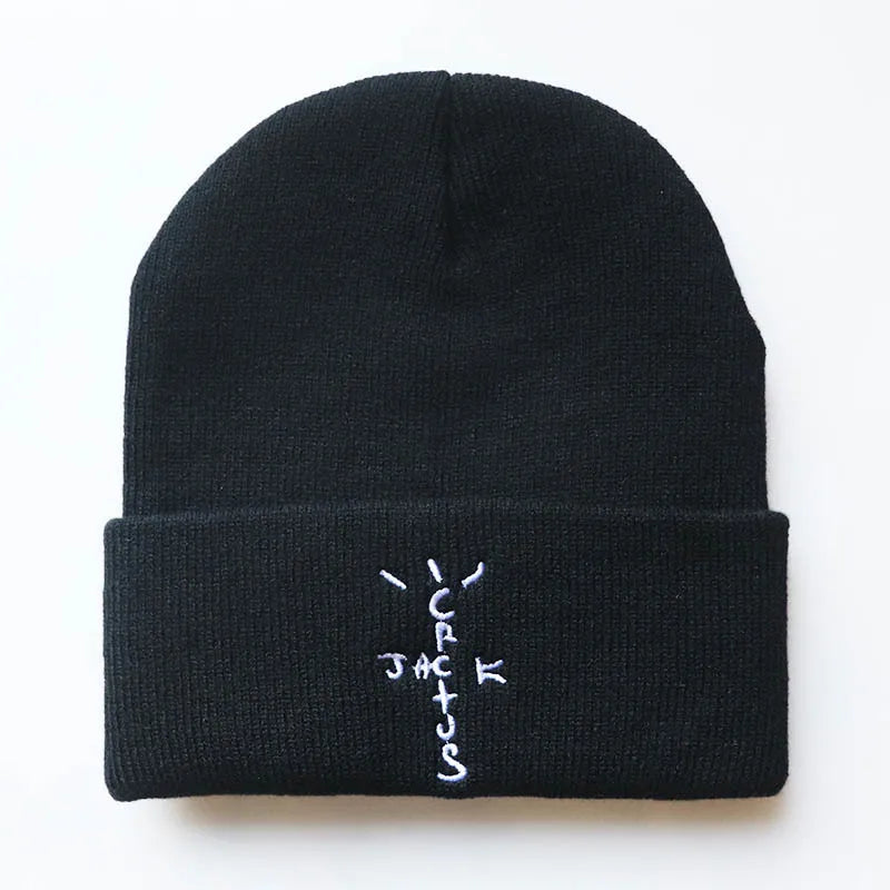Cactus Embroidery Knit Beanie - Cotton, One Size