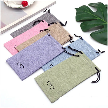 Bolsa de lino con cordón 18x9cm - Joyería y Embalaje de Regalo, 7 Colores