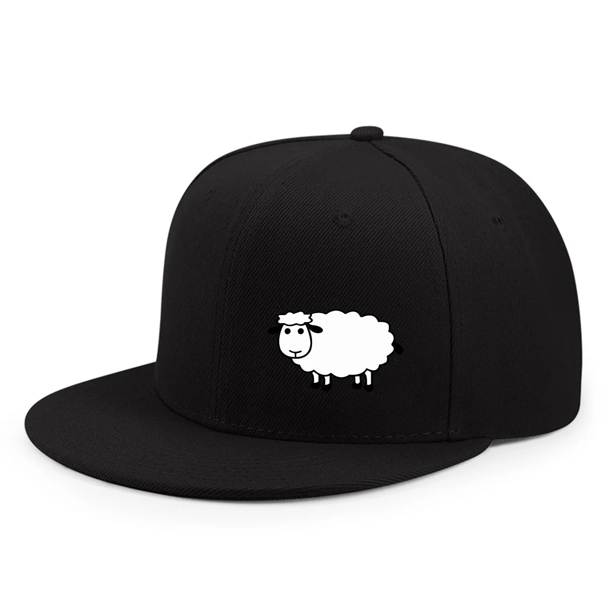 Sheep Pattern Baseball Cap - Adjustable Flat Brim Unisex Street Style Hat