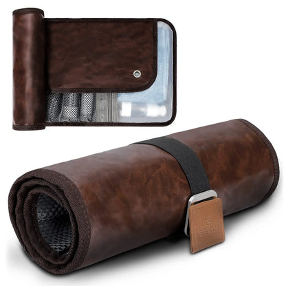 Neceser de piel premium para hombre - Kit de viaje resistente al agua