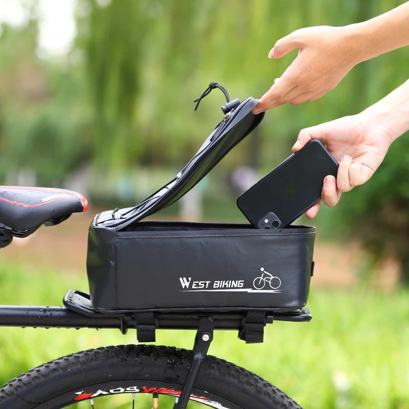 Bolsa de sillín impermeable 4L - Reflectante, cubierta para lluvia, 30x17x12cm, para bicicleta y motocicleta