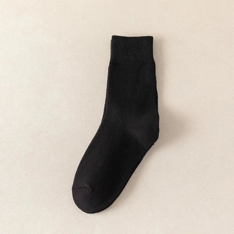 Classic Winter Cotton Mid-Calf Socks Premium Warmth & Comfort