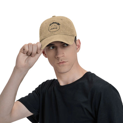 Distressed Washed Snapback Cap Cotton, One Size