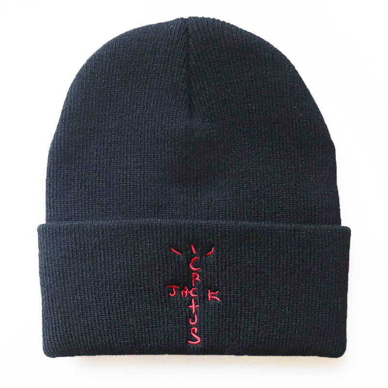 Cactus Embroidery Knit Beanie - Cotton, One Size