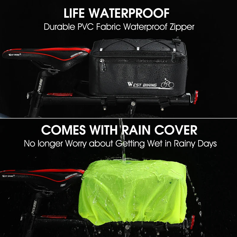 Bolsa de sillín impermeable 4L - Reflectante, cubierta para lluvia, 30x17x12cm, para bicicleta y motocicleta