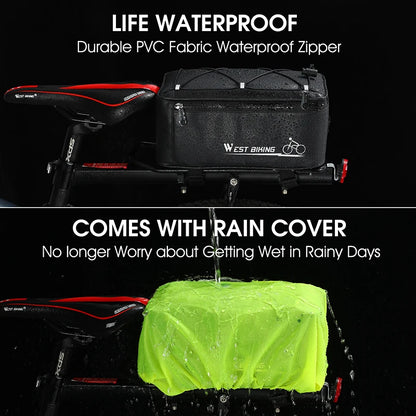 Bolsa de sillín impermeable 4L - Reflectante, cubierta para lluvia, 30x17x12cm, para bicicleta y motocicleta
