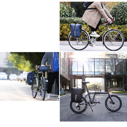 Waterproof Bike Pannier Bag 20L Rear Rack Travel & Shoulder Backpack