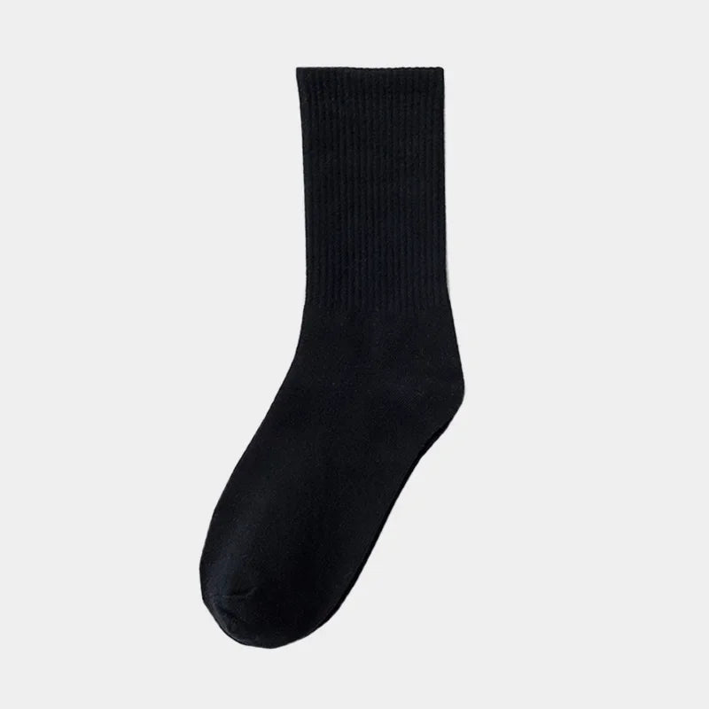 Calcetines de algodón a rayas con cuello redondo - Jacquard, 8 colores, unisex UE 36-43, estilo skate urbano