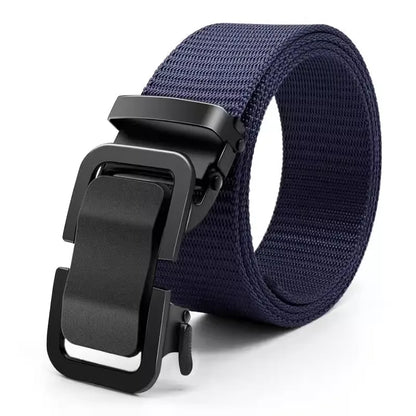 Cinturón de Nailon con Hebilla Metálica Automática - 120cm, 6 Colores, Unisex