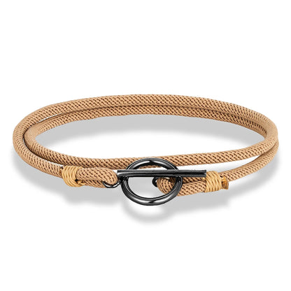 Stylish Rope Bracelet Nautical Design with Stainless Steel OT Buckle