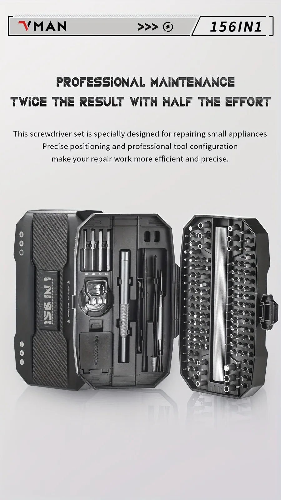 156-in-1 Mini Electric Screwdriver Set - Precision Repair Kit