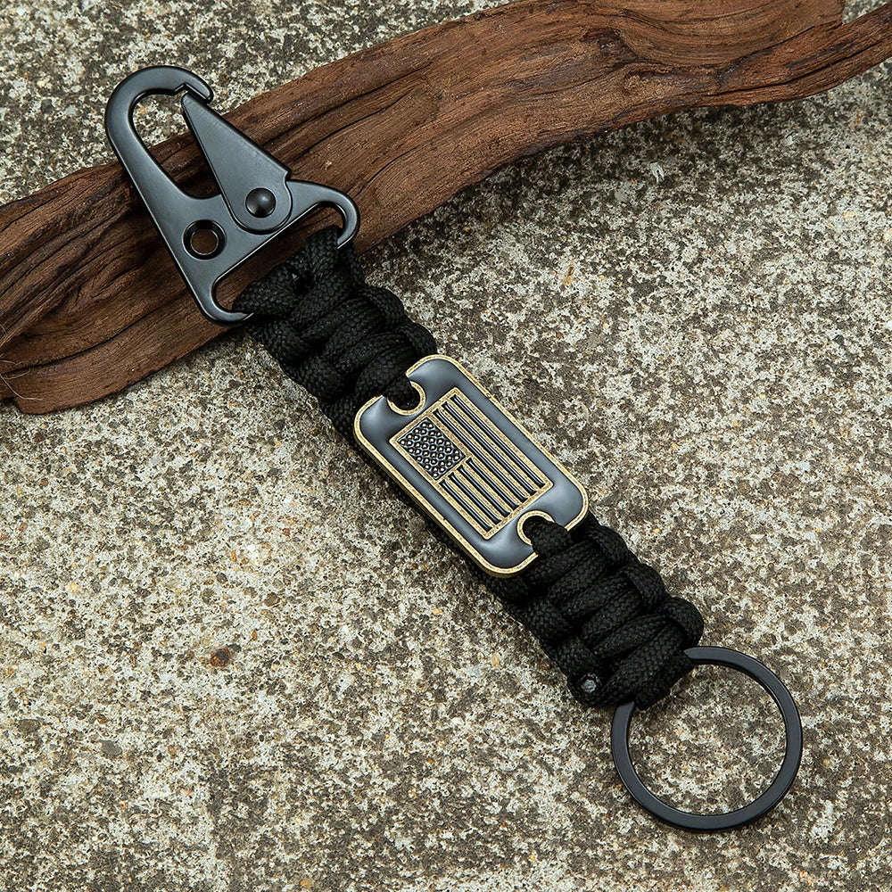 Freedom Clip USA Flag Paracord Keychain
