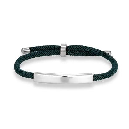 Pulsera de cuerda grabada a medida - Acero inoxidable, ajustable, 15 colores, personalizada