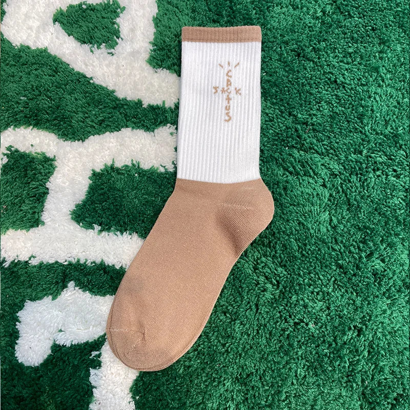 Cactus Jack White Crew Socks - Bandana Design Streetwear Cotton Blend | Men's EUR 36-43