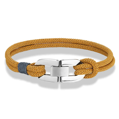 Pulsera de cuerda trenzada y ancla de acero – Estilo náutico para parejas