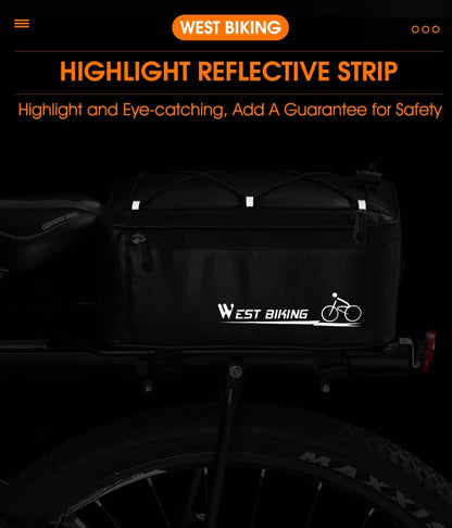 Bolsa de sillín impermeable 4L - Reflectante, cubierta para lluvia, 30x17x12cm, para bicicleta y motocicleta