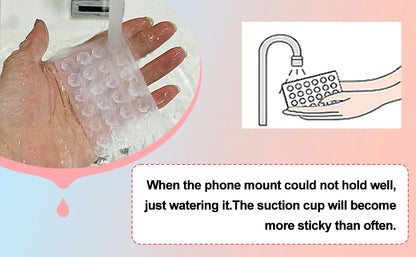 Suction Cup Phone Case Mount Double-Sided,Silicon Sticky Phone Stand for iPhone Android Selfies Hands-Free Strong Grip Holder