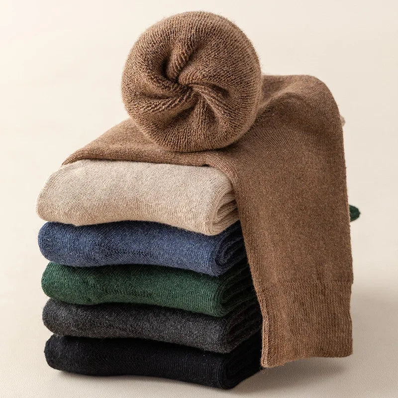 Classic Winter Cotton Mid-Calf Socks Premium Warmth & Comfort