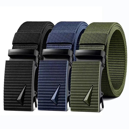 Men's Belt Automatic Metal and Nylon Buckle Casual Sports Outdoor Work Belt deideas