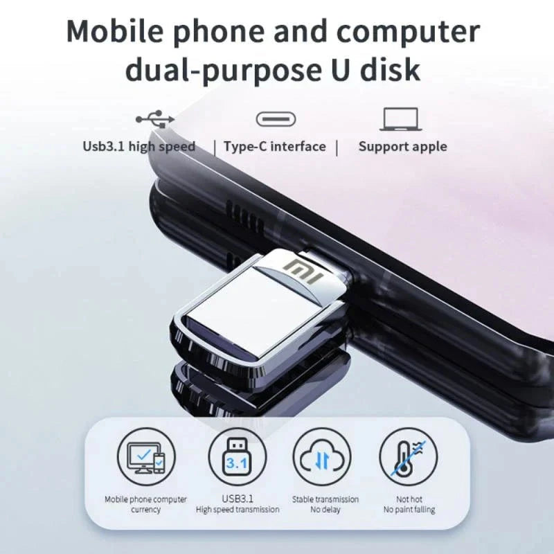 2TB USB Type-C 3.2 High-Speed Pendrive for Mobile Phones, Computers, and Drones deideas