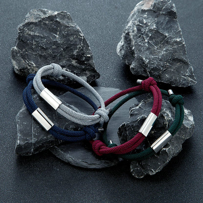 Pulsera de cuerda personalizada – Grabado de nombre personalizado | Náutica Boho Unisex