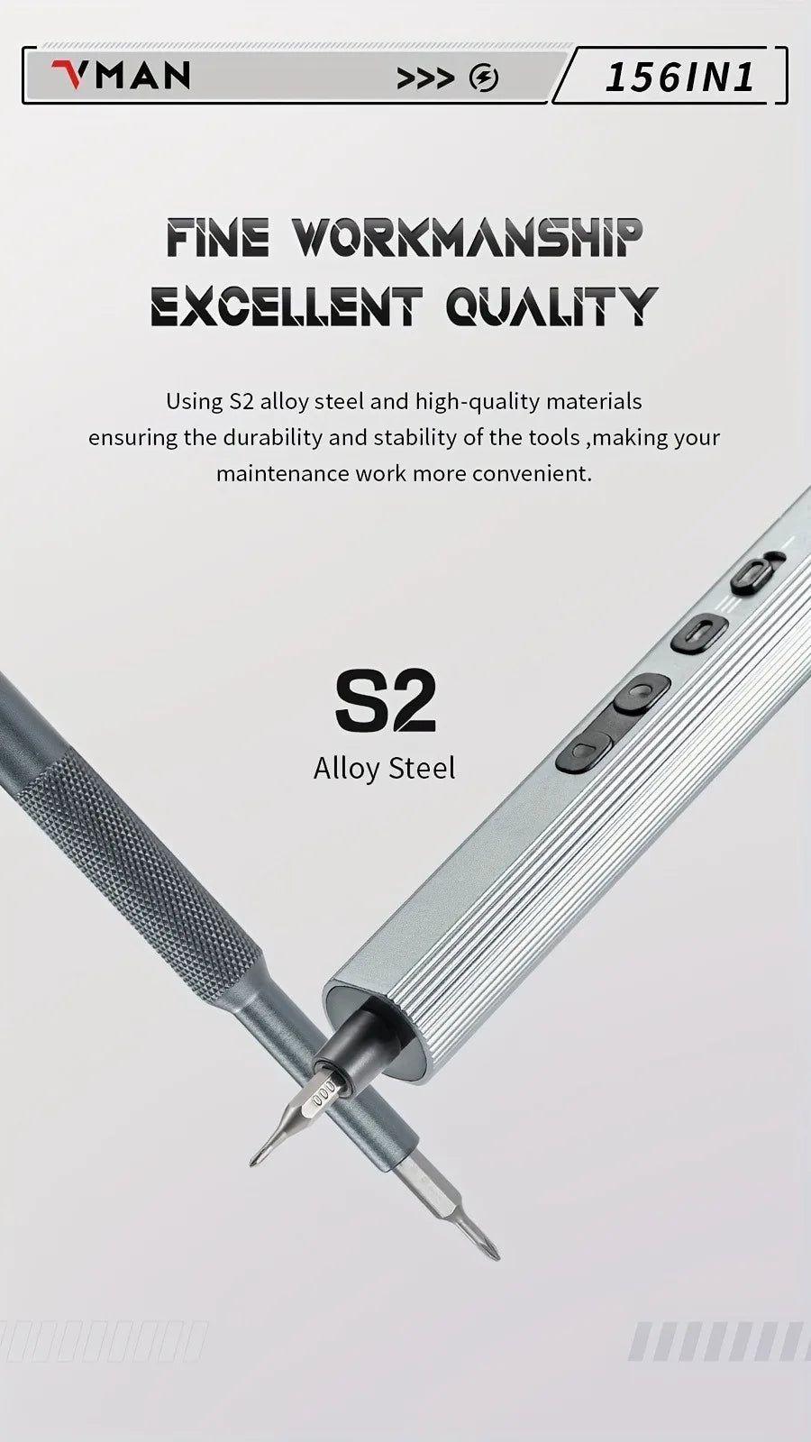 156-in-1 Mini Electric Screwdriver Set - Precision Repair Kit