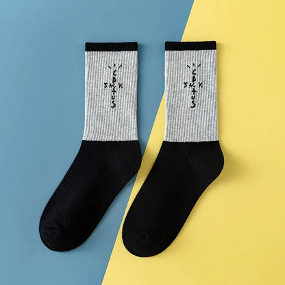 Cactus Jack White Crew Socks - Bandana Design Streetwear Cotton Blend | Men's EUR 36-43